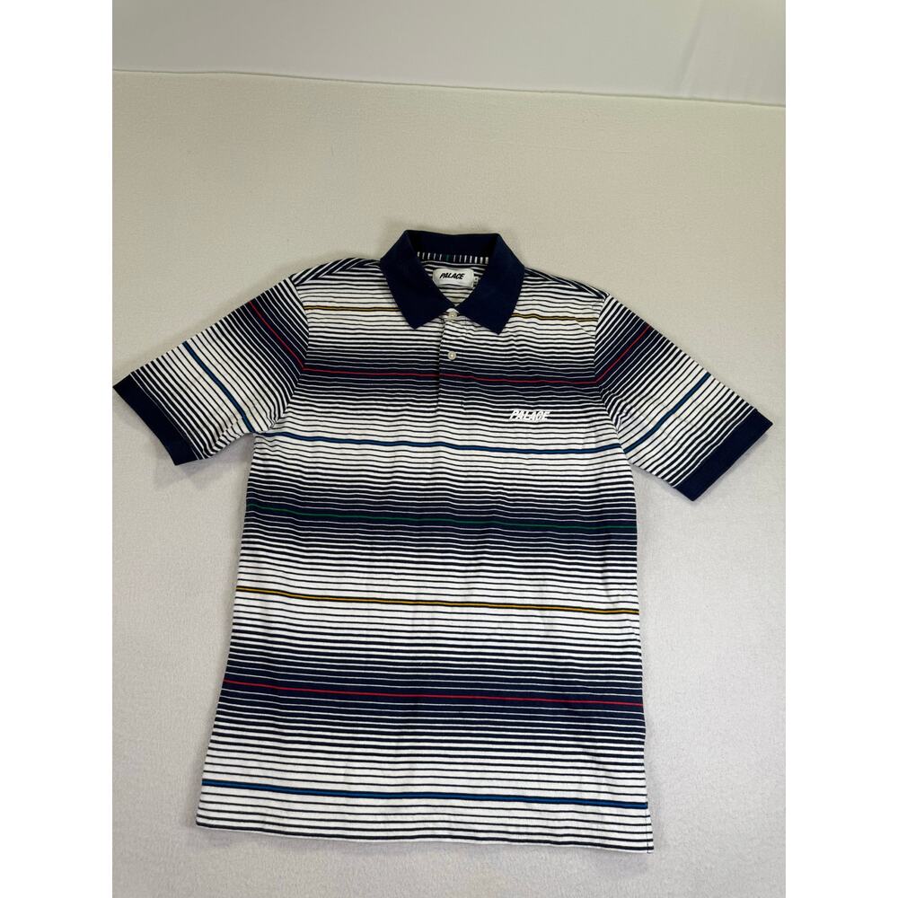 Palace Ghost Stripe Polo White Shirt Size S